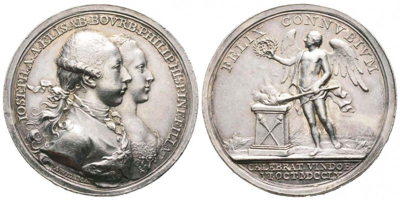 Autriche, Josef II  1765-1790
Médaille pour le mariage de Josef II et Isabella ...