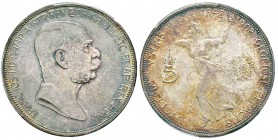 Autriche, Franz Joseph 1848-1916
5 Corona, 1908, Anniversaire 1848-1908, AG 24.04 g. 
Ref : KM#2809
Conservation : PCGS MS63
