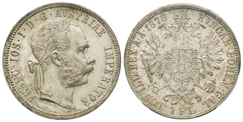 Autriche, Franz Joseph 1848-1916
Florin, 1878, AG 12.34 g. 
Ref : KM#2222
Con...