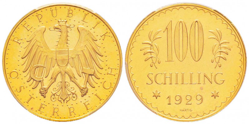 Autriche, République 1918-
100 Schilling, 1929, AU 23.52 g.
Ref : Fr.520, KM#2...