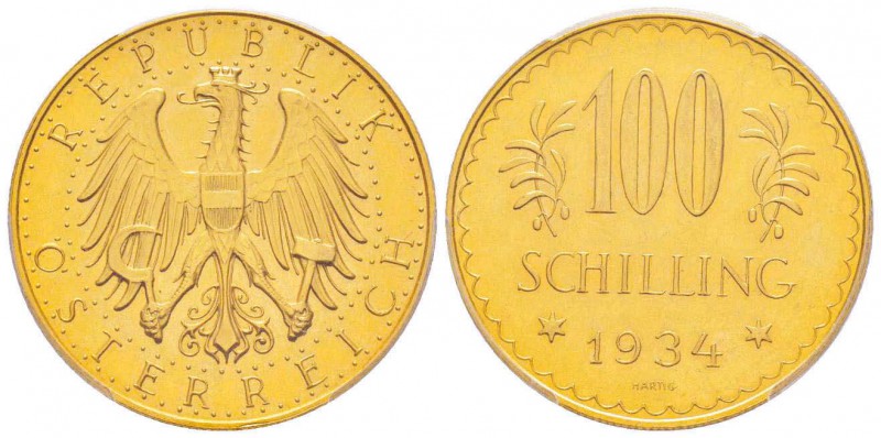 Autriche, République 1918-
100 Schilling, 1934, AU 23.52 g.
Ref : Fr.520, KM#2...