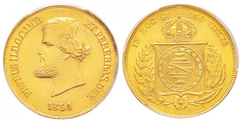 Brésil, Pedro II 1831-1889
10000 Reis, Rio, 1854 , AU 8.94 g.
Ref : Fried.122,...