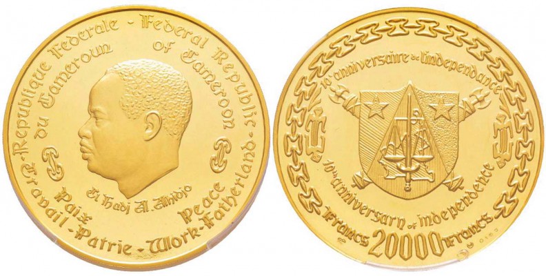 Cameroon
20000 Francs, 1970, AU 70 g. 900‰
Ref : KM#22, Fr.1
Conservation : P...