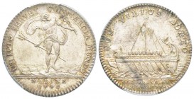Canada, France, Louis XV 1715-1774
Jeton, 1741, AG 11 g. 28 mm
Avers : UT TOTO SERVET COMMERCIA MUNDO, à l'exergue MARINE 1741
Revers : NON VILIUS ...