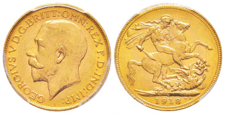 Canada, George V 1910-1936
Sovereign, 1918 C, Ottawa, AU 7.98 g. 
Ref : Fr.2, ...