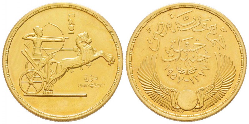 Egypte, Première République AH 1373-1378 (1953-1958)
5 Pounds, troisième annive...