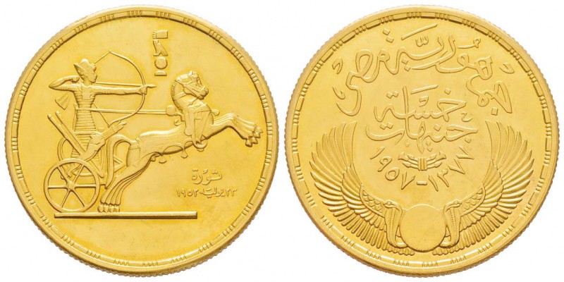 Egypte, Première République AH 1373-1378 (1953-1958)
5 Pounds, troisième annive...