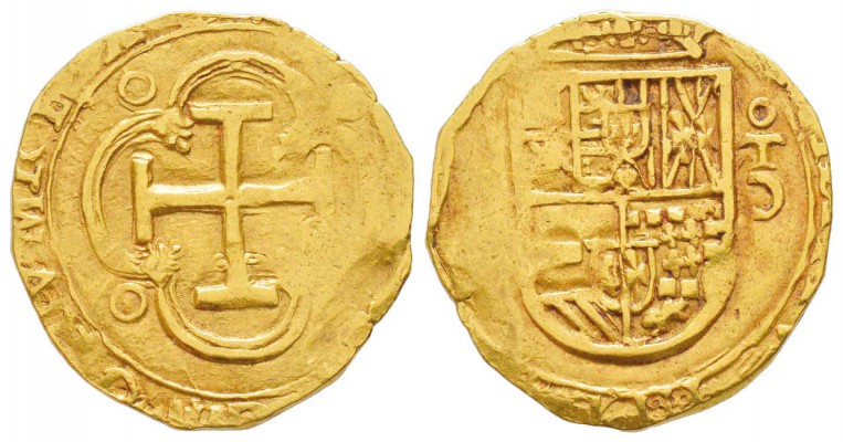 Espagne, Felipe II 1556-1598         2 Escudos, Toledo, ND, AU 6.54 g.          ...