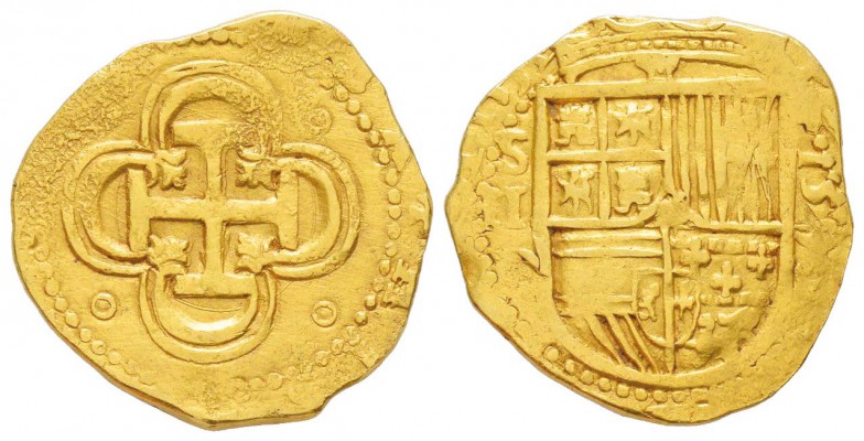 Espagne, Felipe II 1556-1598          2 Escudos, Sevilla, 1592, AU 6.66 g.      ...