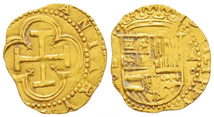 Espagne, Felipe II 1556-1598      Escudo, Valladolid, ND, AU 3.38 g.            ...
