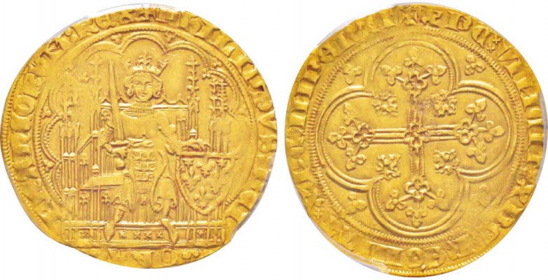 France -  Valois
Philippe VI de Valois (1328-1350)
Ecu d'or à la chaise, 6ème ...