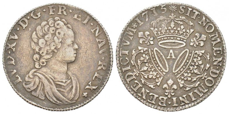 France, Louis XV 1715-1774
1/4 écu aux 3 couronnes, Paris, 1715 A, AG 6.45 g.
...