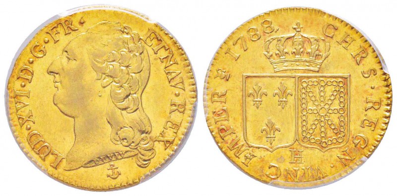 France, Louis XVI, 1774-1793
Louis d'or à la tête nue, 1er sem., La Rochelle, 1...