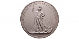 France, Constitution 1791-1792
Médaille uniface de frappe postérieure anniversaire de la prise de la Bastille par Andrieu, 1790, AE 197 g. 110 mm
Av...