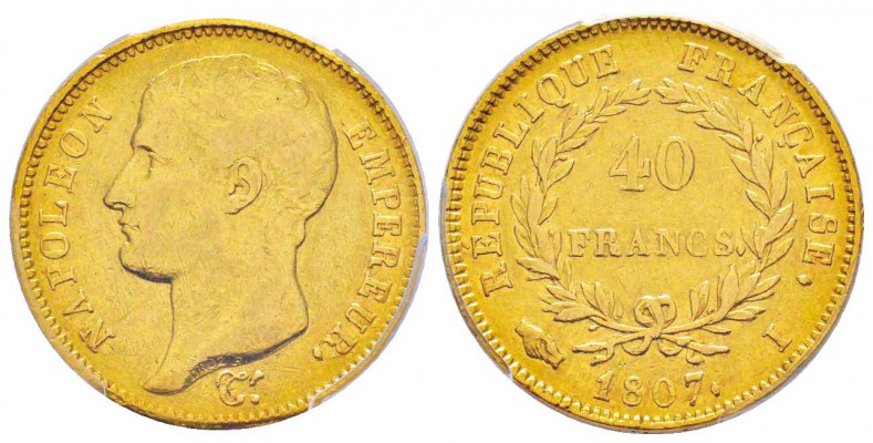 France, Premier Empire 1804-1814       40 Francs, Limoges, 1807 I, AU 12.9 g.   ...