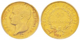 France, Premier Empire 1804-1814       40 Francs, Toulouse, 1807 M, AU 12.9 g.                
Ref : G.1082a, Fr.486               
Conservation : P...