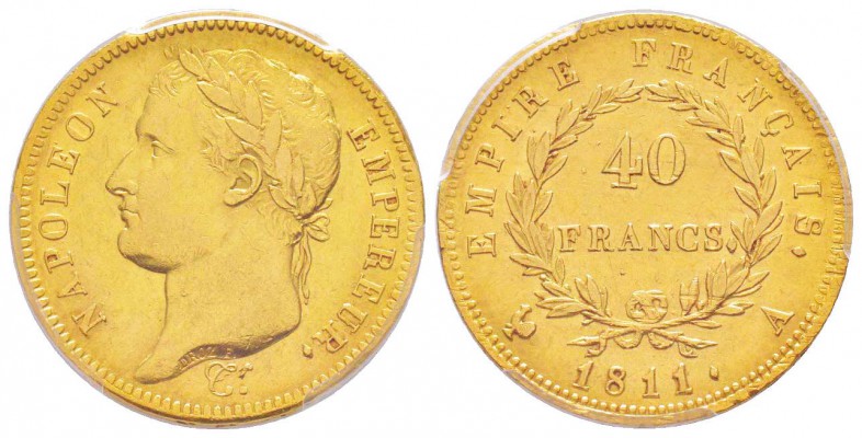 France, Premier Empire 1804-1814       40 Francs, Paris, 1811 A, AU 12.9 g.     ...