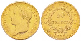 France, Premier Empire 1804-1814       40 Francs, Paris, 1811 A, AU 12.9 g.                
Ref : G.1084, Fr.509               
Conservation : PCGS ...