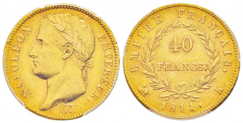 France, Premier Empire 1804-1814       40 Francs, Bordeaux, 1811 K, AU 12.88 g. ...