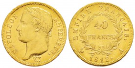 France, Premier Empire 1804-1814       40 Francs, Paris, 1812 A, AU 12.89 g.                
Ref : G.1084, Fr.509               
Conservation : FDC ...