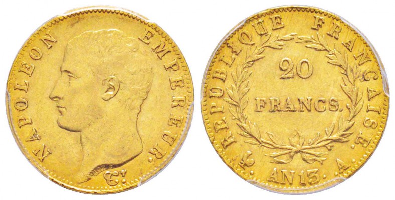 France, Premier Empire 1804-1814       20 Francs, Paris, AN13 A, AU 6.45 g.     ...