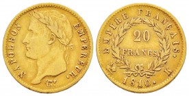 France, Premier Empire 1804-1814       20 Francs, Bordeaux, 1810 K, AU 6.37 g.                
Ref : G.1025, Fr.516               
Conservation : TT...