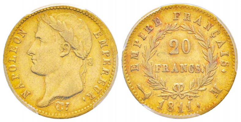 France, Premier Empire 1804-1814       20 Francs, Toulouse, 1811 M, AU 6.45 g.  ...
