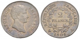 France, Premier Empire 1804-1814       2 Francs, Paris, 1806 A, AG 10 g. 
Ref : G.496
Conservation : traces de nettoyage sinon Superbe