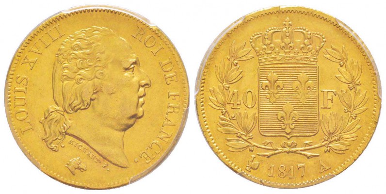 France, Louis XVIII 1815-1824               
40 Francs, Paris 1817 A, AU 12.9 g...