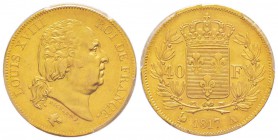 France, Louis XVIII 1815-1824               
40 Francs, Paris 1817 A, AU 12.9 g.                
Ref : G.1092, Fr.533               
Conservation :...