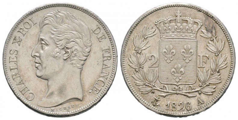 France, Charles X 1824-1830      2 Francs, Paris, 1826 A, AG 10 g. 
Ref : G. 51...