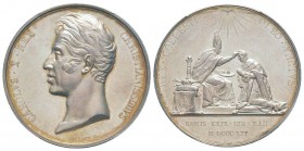 France, Charles X 1824-1830     
 Médaille, 1825, par Gayrard, AG 73 g. 50 mm
Avers : CARLUS X REX CHRISTIANISSIMUS
Revers : REX COELESTI  OLEO VNC...