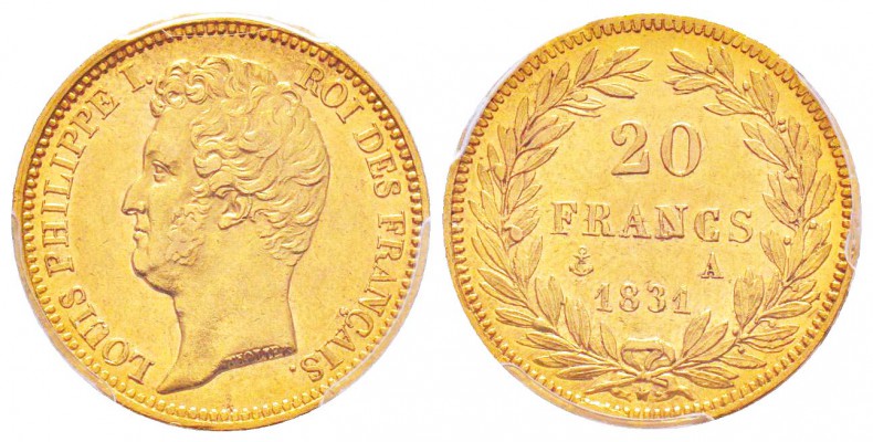 France, Louis Philippe 1830-1848       
20 Francs tranche en relief, Paris, 183...