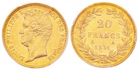 France, Louis Philippe 1830-1848       
20 Francs tranche en relief, Paris, 1830 A, AU 6.45 g.               
Ref : G.1030a, Fr.553               
...