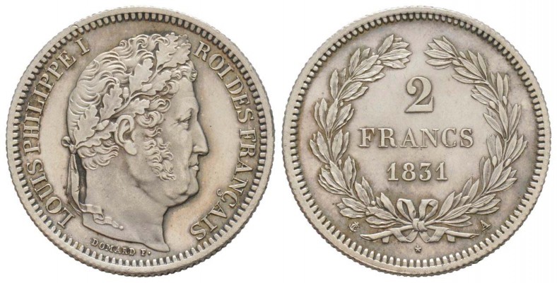 France, Louis Philippe 1830-1848       
2 Francs Proof, Paris, 1831 A, AG 10 g....