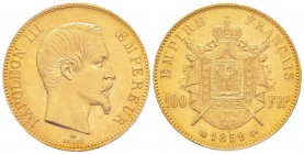 France, Second Empire 1852-1870       
100 Francs, Strasbourg, 1859 BB, AU 32.25 g.                 
Ref : G.1135, Fr. 570               
Conservat...