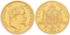France, Second Empire 1852-1870       
100 Francs,  Paris, 1862 A, AU 32.25 g.                 
Ref : G.1136, Fr. 581               
Conservation :...