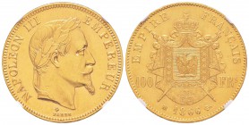 France, Second Empire 1852-1870       
100 Francs, Strasbourg, 1866 BB, AU 32.25 g.                
Ref : G.1136, Fr. 580               
Conservati...