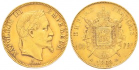 France, Second Empire 1852-1870       
100 Francs, Paris, 1868 A, AU 32.25 g.               
 Ref : G.1136, Fr. 580               
Conservation : P...