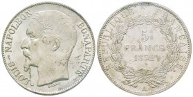 France, Second Empire 1852-1870       
5 Francs, Paris, 1852 A, Tête étroite, AG 25 g. 
Ref : G.726
Conservation : PCGS MS62