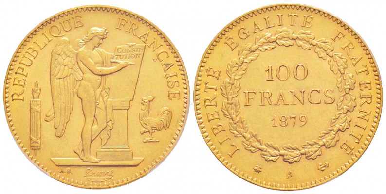 France, Troisième République 1870-1940    
100 Francs, Paris, 1879 A, Ancre Bar...