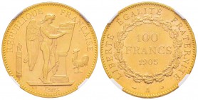 France, Troisième République 1870-1940    
100 Francs, Paris, 1905 A, AU 32.25 g.                
Ref : G.1137a, Fr. 590              
Conservation...