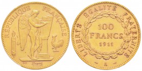 France, Troisième République 1870-1940    
100 Francs, Paris, 1911 A, AU 32.25 g.                
Ref : G.1137a, Fr. 590              
Conservation...