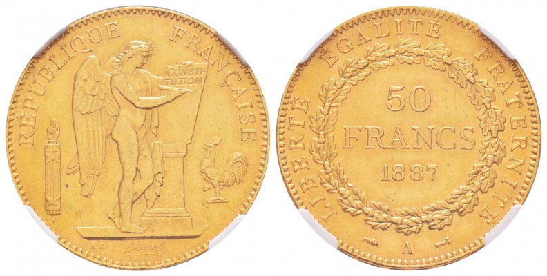 France, Troisième République 1870-1940    
50 Francs, Paris, 1887 A, AU 16.12 g...