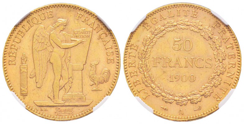 France, Troisième République 1870-1940    
50 Francs, Paris, 1900 A, AU 16.12 g...