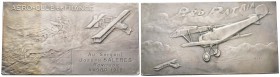 France, Troisième République 1870-1940    
Plaque rectangulaire, 1918, AG 120 g.  80 X 43 mm
Avers : AERO-CLUB DE FrancE AU SERGENT : JOSEPH SALERES...