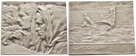 France, Troisième République 1870-1940    
Plaque en argent par Cazin, ND (1903), "les naufragés de 1881 à Boulogne-sur-Mer", AG 220 g. 81x66 mm poin...