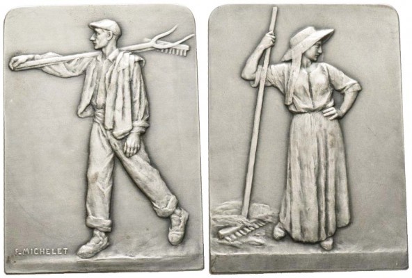 France, Troisième République 1870-1940    
Plaque en argent, par Firmin-Marceli...