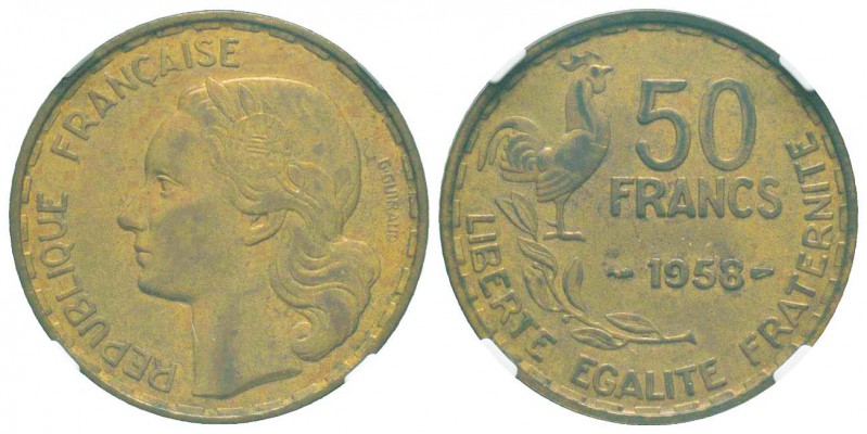 France, Quatrième République 1946-1958  
50 Francs Guiraud, Paris, 1958, Cu-Al ...