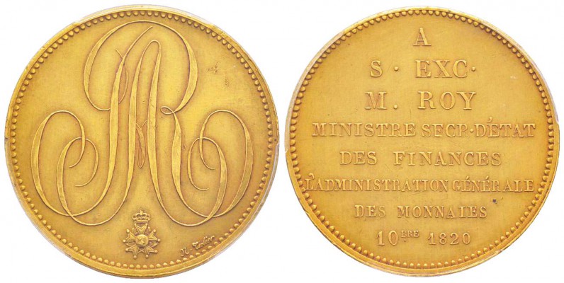 Louis XVIII, Module de 5 Francs, pour le ministre secrétaire d'État M. Roy, Pari...